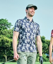 ルコックスポルティフ ゴルフ le coq sportif golf 小柄プリント半袖シャツ