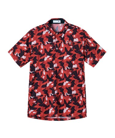 ルコックスポルティフ ゴルフ le coq sportif golf 小柄プリント半袖シャツ
