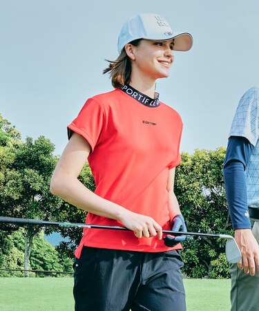 ルコックスポルティフ ゴルフ le coq sportif golf 【セミワイドシルエット】モックネック半袖シャツ