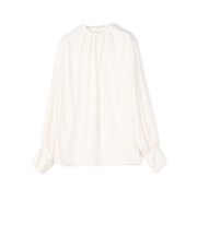 シルキーサテン ビルドネックブラウス