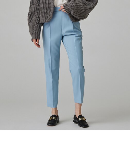 ポリエステルウールツイル タックテーパードパンツ
