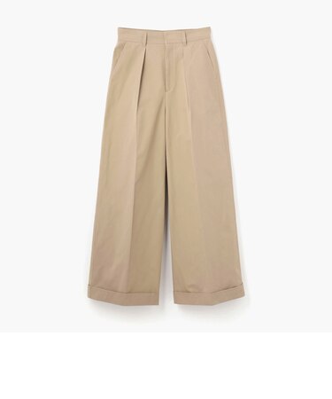 コットンポリエステルツイル ワイドパンツ