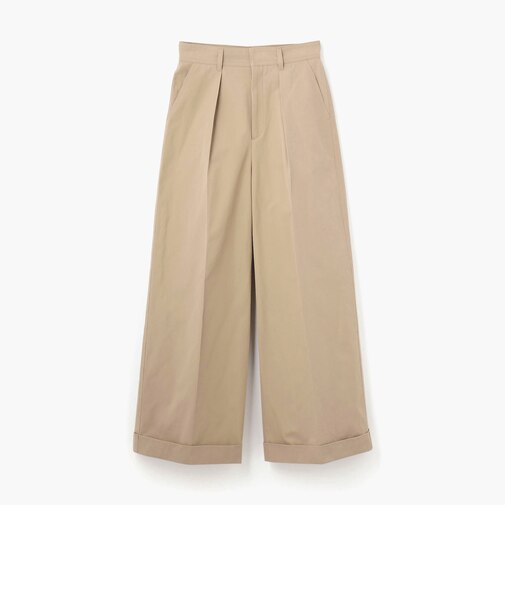 コットンポリエステルツイル ワイドパンツ