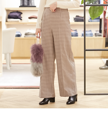 ウールフラノ セミワイドパンツ