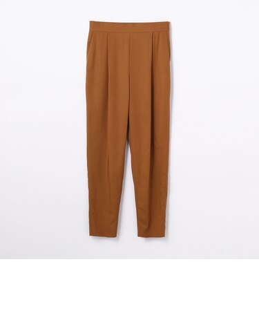 レーヨンストレッチ タックテーパードパンツ