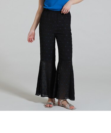 ジャカードドット フレアパンツ