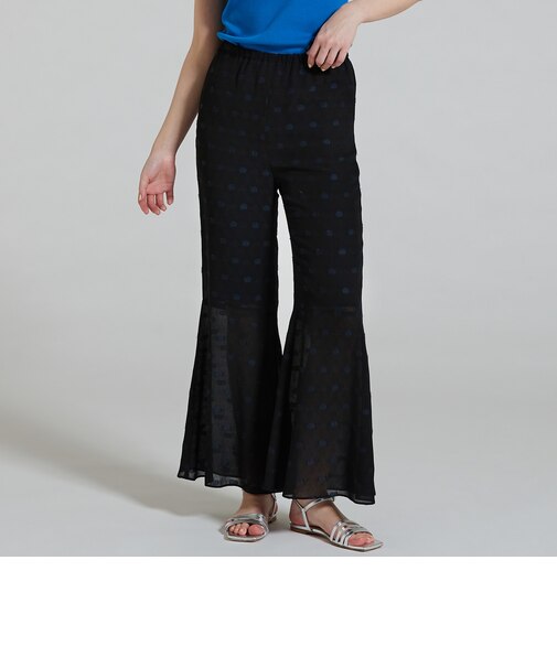 ジャカードドット フレアパンツ