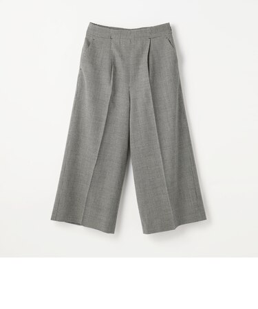 ウールハウンドトゥース フロントタッククロップドパンツ