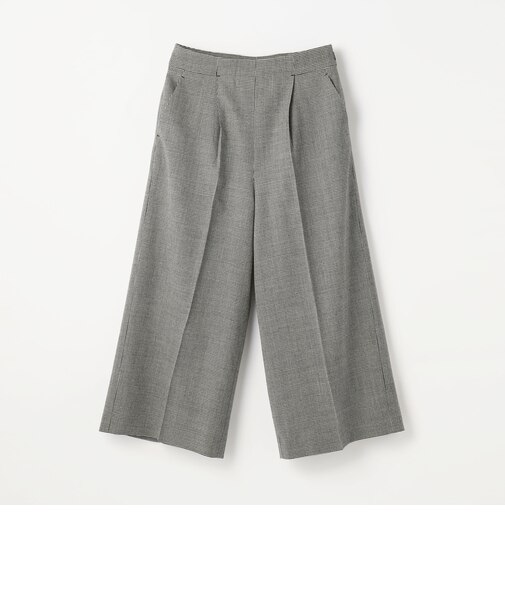 ウールハウンドトゥース フロントタッククロップドパンツ