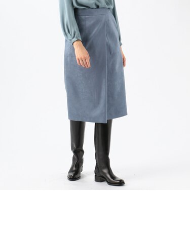 フェイクスエード ラップスカート