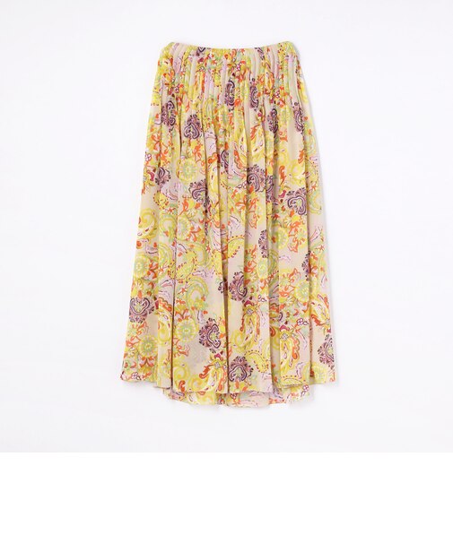 ポリエステルプリント タックマキシスカート