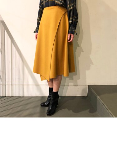 ラムメルトン アシンメトリーフレアスカート