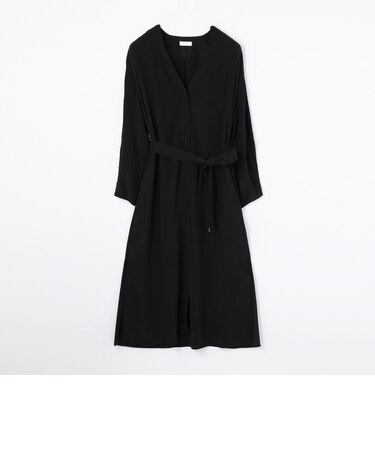 レーヨンシルク ロングシャツワンピース