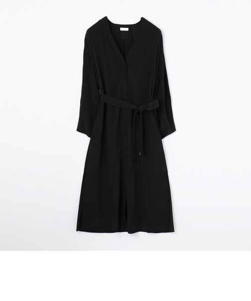 レーヨンシルク ロングシャツワンピース