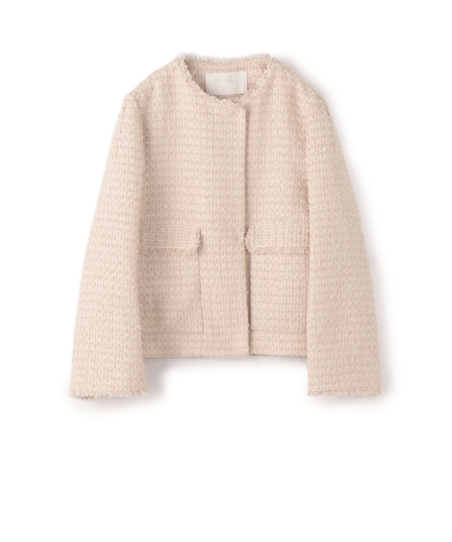 ミックスヤーンツイード ノーカラージャケット｜トゥモロ