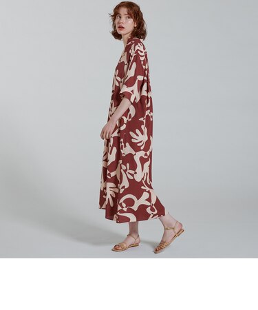 ウェイビープリント フレアワンピース