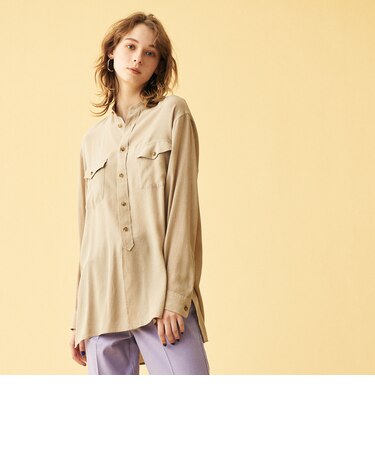 キュプラレーヨンプレーン チュニックシャツ