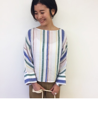フレンチリネン ワイドスリーブプルオーバー