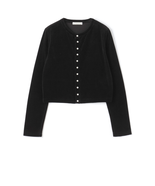 MACPHEE 【未使用】コットンポリエステルベロア クルーネックカーディガン コットンポリエステルベロア クルーネックカーディガン｜トゥモロ