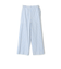 コットンシルクストライプ イージーセミワイドパンツ