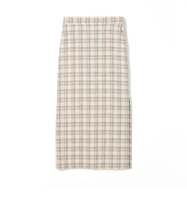 ツイードチェック Iラインロングスカート