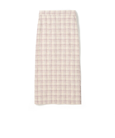 ツイードチェック Iラインロングスカート