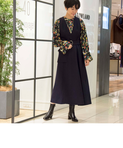 トゥモローランド マカフィー ウールフラノベルテッドジャンパースカート トゥモローランド ワンピース ウールフラノベルテッドジャンパー