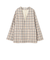 ツイードチェック ノーカラージャケット