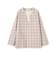ツイードチェック ノーカラージャケット