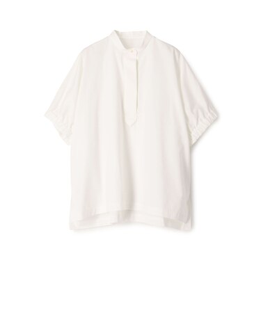 コットントロピカル ギャザースリーブシャツ