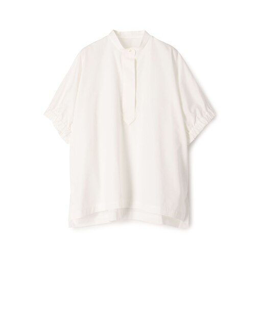 コットントロピカル ギャザースリーブシャツ