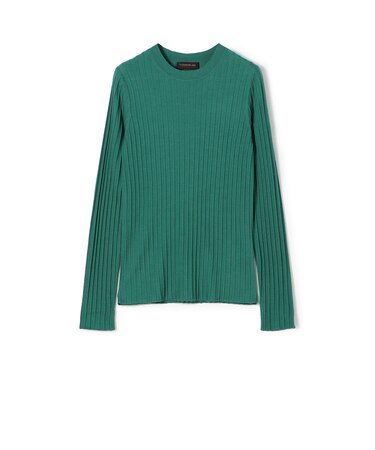 カシミヤシルクリブ クルーネックプルオーバー