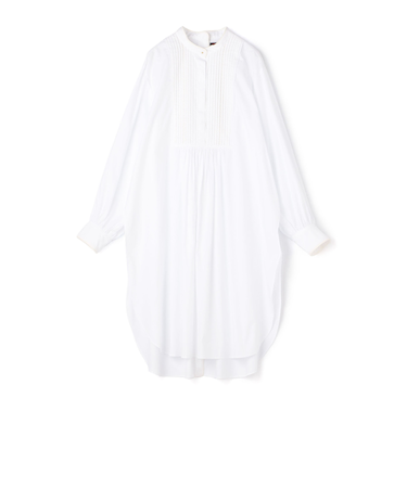 ホワイトコンビネーション フロントタックチュニックシャツ