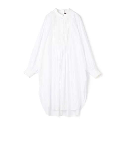 ホワイトコンビネーション フロントタックチュニックシャツ