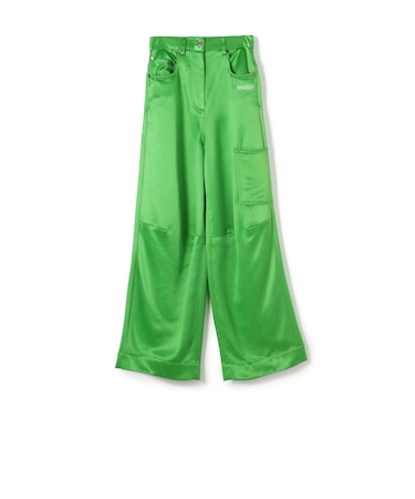Off-White TOMBOY レーヨンキュプラ ハイウエストワイドパンツ
