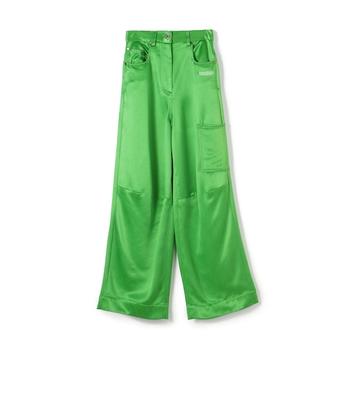 Off-White TOMBOY レーヨンキュプラ ハイウエストワイドパンツ