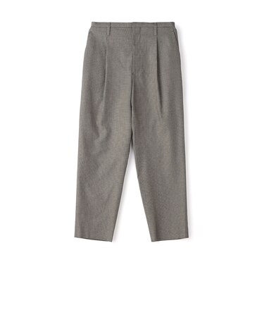 シルク ハウンドトゥース 1プリーツテーパードパンツ