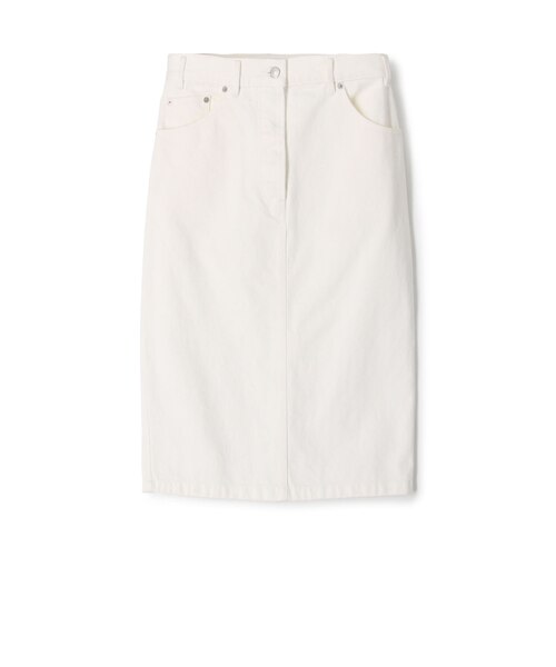 DRIES VAN NOTEN 17SS ホワイトデニム ロングスカート DRIES VAN NOTEN SILVAT 9395 コットンデニム Iラインスカート