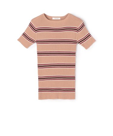 コットンナイロンリブ ハーフスリーブプルオーバー