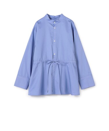 ソフトコットンサテン ペプラムブラウス