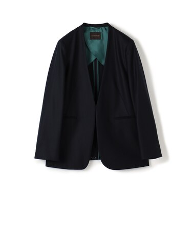 スーパーファインサキソニー ノーカラーフロントホックジャケット