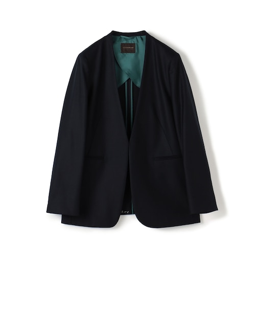 スーパーファインサキソニー ノーカラーフロントホックジャケット