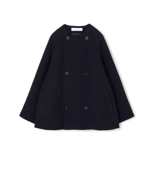 ランダムウール カラーレスショートトレンチコート