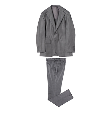 ウールシルク ピンヘッド シングルブレステッド2Bスーツ Delfino
