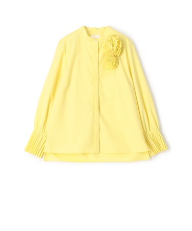 ポリエステルタイプライター プリーツカフスブラウス