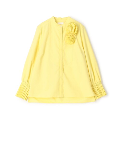 ポリエステルタイプライター プリーツカフスブラウス