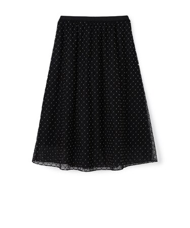 ビーズエンブロイダリー ギャザーボリュームスカート