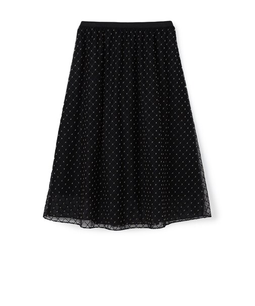 ビーズエンブロイダリー ギャザーボリュームスカート