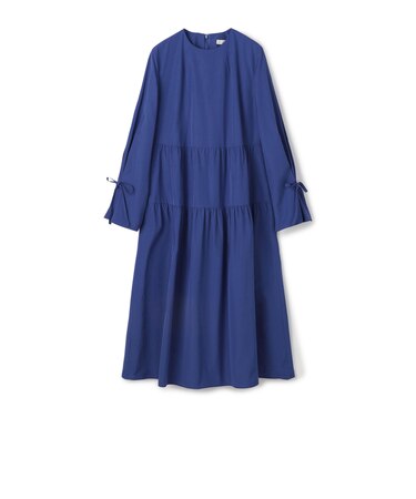 ハイカウントブロード リボンギャザーワンピース