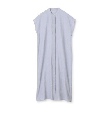 エアリーサッカー スタンドカラーシャツワンピース